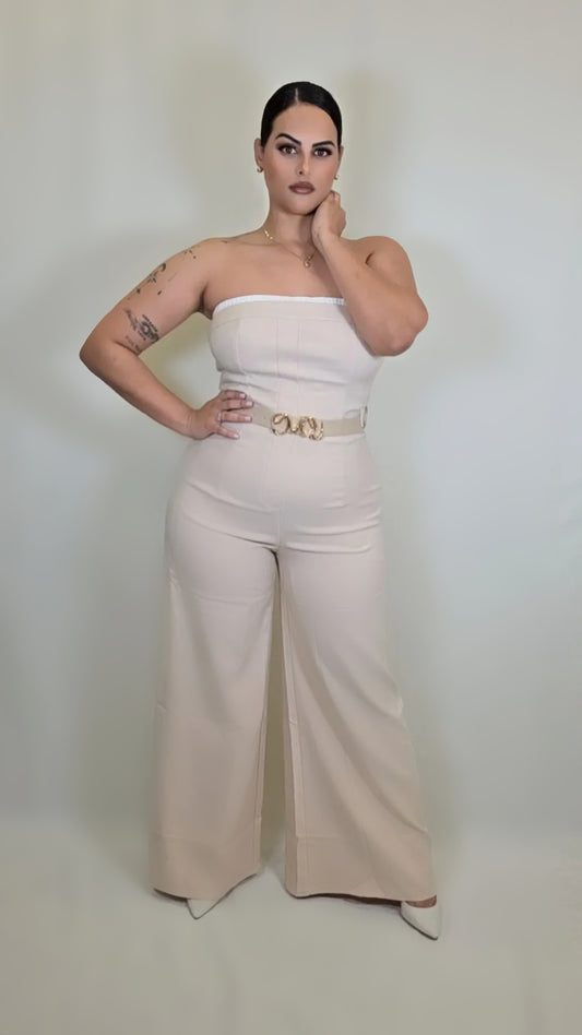 Women Summer Belted Jumpsuit