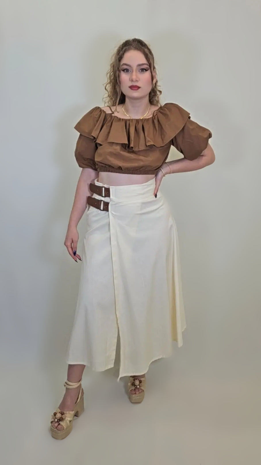 Buckle Wrap Skirt – Midi Statement Edition