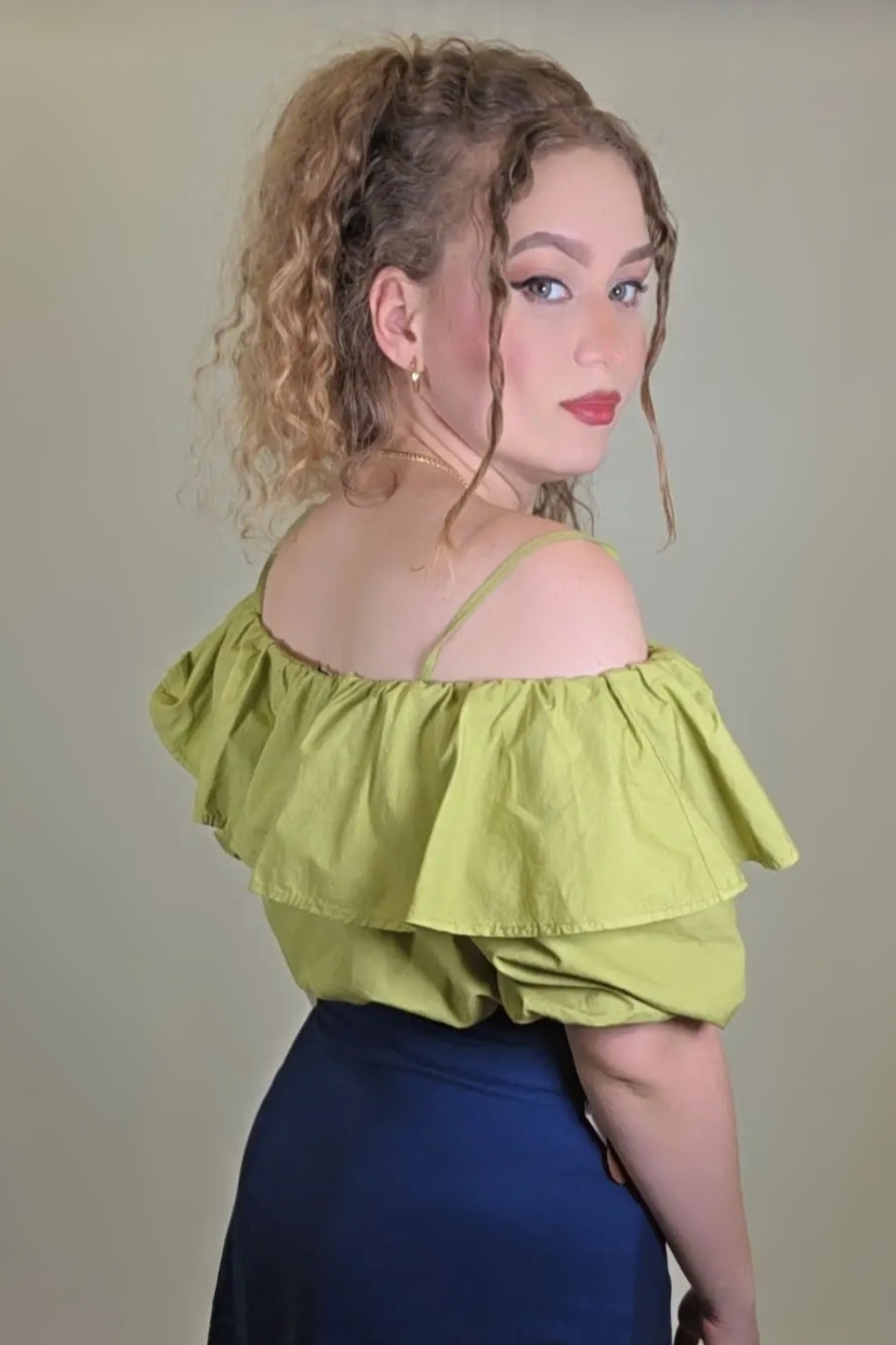 Ruffle Off-Shoulder Crop Top