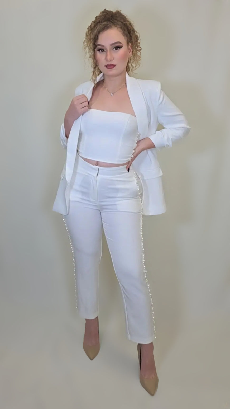 Pearl Trim Tube Set – White Elegance Edition