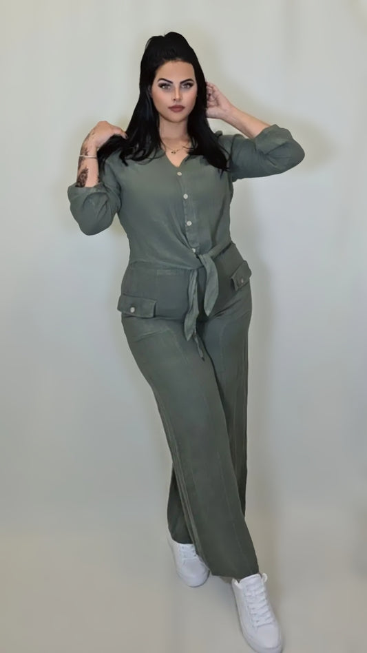 Utility Chic Tie-Front Set