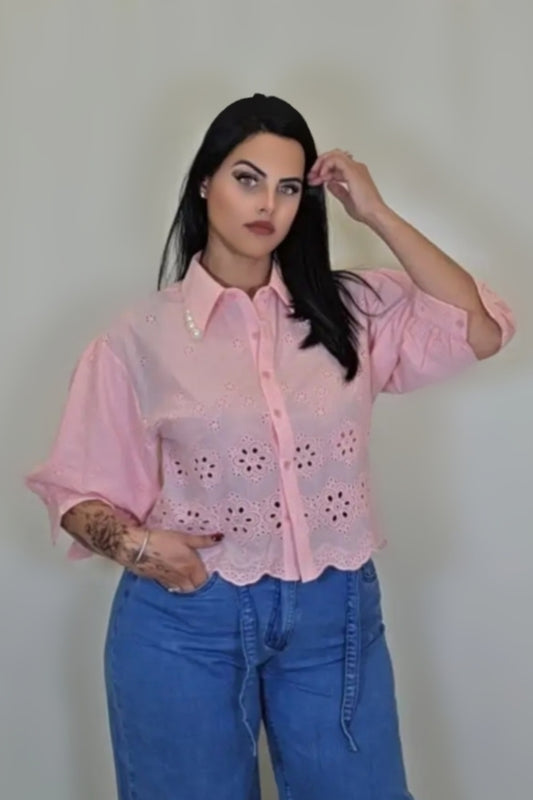 Pink Keyhole Detail Top
