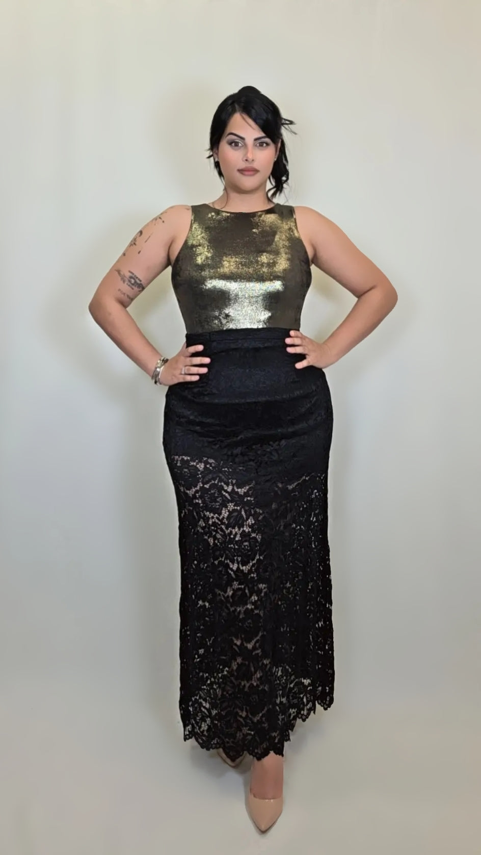 Lace Pencil Maxi Skirt
